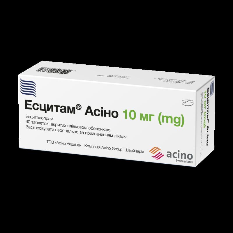ЕСЦИТАМ® АСІНО таблетки, вкриті плівковою оболонкою, по 10 мг №60